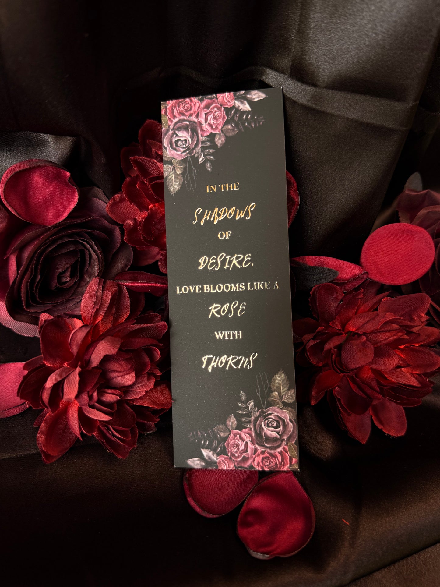 Rose gold finish bookmark