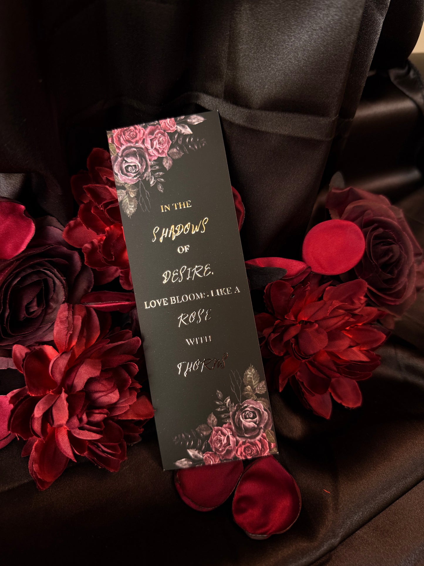 Rose gold finish bookmark