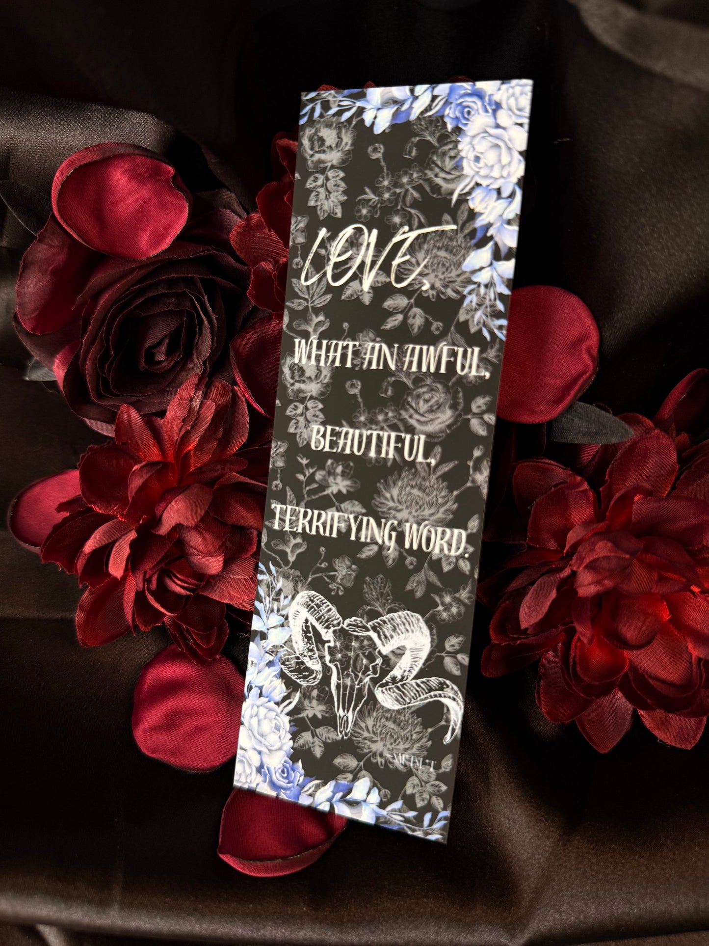 Dark romance inspired bookmark
