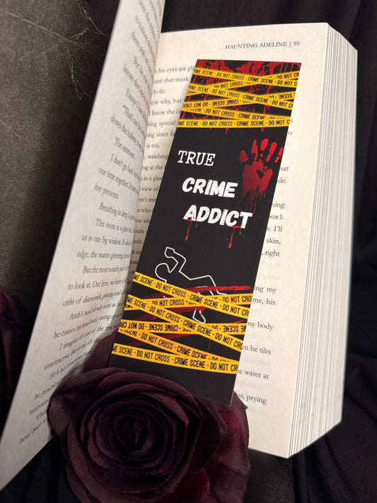True crime addict bookmark